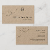 かわいい蜂飛んでいるの素朴なクラフト蜂蜜名刺 名刺 (正面/裏面)