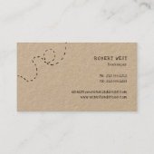かわいい蜂飛んでいるの素朴なクラフト蜂蜜名刺 名刺 (裏面)