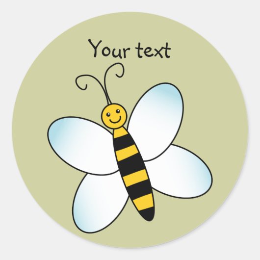 かわいい蜂 ラウンドシール (正面)