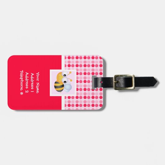 かわいい蜂 ラゲッジタグ (正面横)