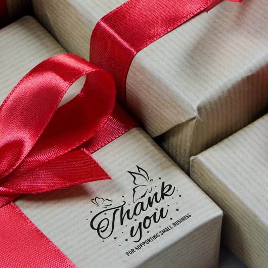 かわいい蝶ありがとう ラバースタンプ