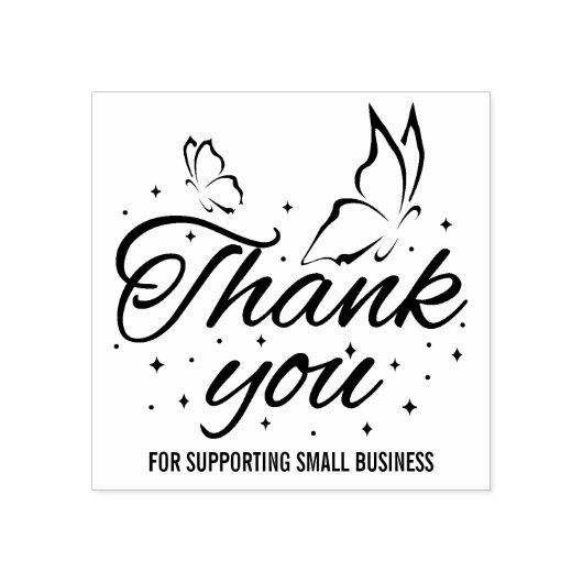 かわいい蝶ありがとう ラバースタンプ (インプリント)