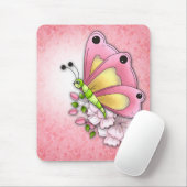 かわいい蝶および花 マウスパッド (マウス)