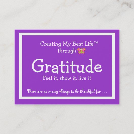 かわいい蝶が付いている感謝カード 名刺 (正面)