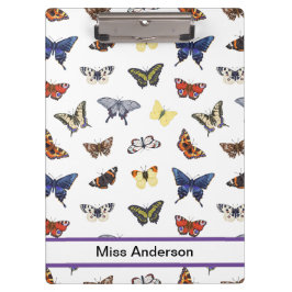 かわいい蝶のカスタマイズ可能な先生 クリップボード