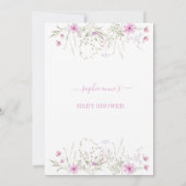 かわいい蝶のキスとベビーが赤ちゃんのシャワーを願う 招待状 (裏面)