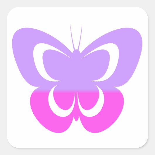 かわいい蝶のステッカー スクエアシール (正面)