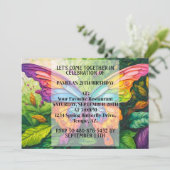 かわいい蝶のデザインの誕生日パーティー 招待状 (スタンド正面)