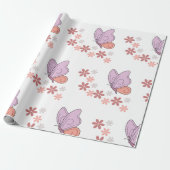 かわいい蝶のフローラアート ラッピングペーパー (アンロールド)