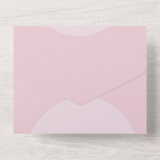 かわいい蝶のフローラサインピンク赤ちゃんシャワー オールインワン招待状 (裏面)