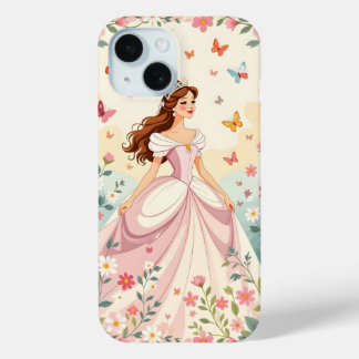 かわいい蝶のプリンセス iPhone 15ケース