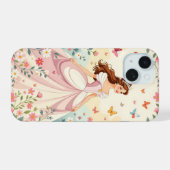 かわいい蝶のプリンセス iPhone 15ケース (裏面横)