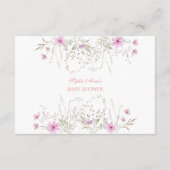 かわいい蝶のワイルドフラワーメドーオムツラッフル エンクロージャーカード (裏面)