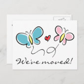 かわいい蝶の動くはがき | 動いた！ 案内ポストカード (正面/裏面)