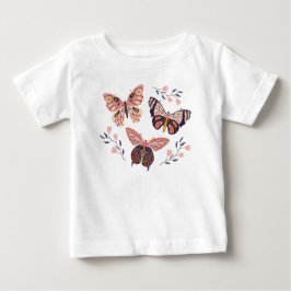 かわいい蝶の女の子シャツ ベビーTシャツ