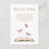 かわいい蝶の本のベビー エンクロージャーカード (正面)
