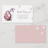 かわいい蝶の本リクエスト赤ちゃんシャワー エンクロージャーカード (正面/裏面)