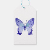 かわいい蝶の水色の蝶結婚の ギフトタグ (裏面)