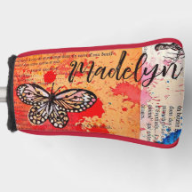 かわいい蝶の水色ヴィンテージボホー名前を追加