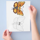 かわいい蝶の着色ページ チラシ (手)