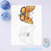 かわいい蝶の着色ページ チラシ (シングル)