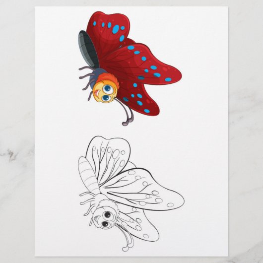 かわいい蝶の着色ページ チラシ (正面)