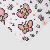 かわいい蝶の花のシームレスなパターン 薄葉紙 (詳細)