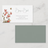 かわいい蝶の赤ちゃんシャワーが本を持ってくる エンクロージャーカード (正面/裏面)