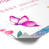 かわいい蝶の赤ちゃんシャワーへようこそ ポスター (角)