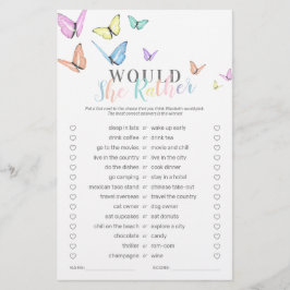 かわいい蝶の赤ちゃんシャワーゲーム