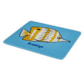 かわいい蝶の魚の漫画イラストレーション カッティングボード (角)