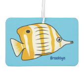 かわいい蝶の魚の漫画イラストレーション カーエアーフレッシュナー (裏面)