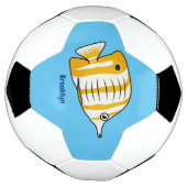 かわいい蝶の魚の漫画イラストレーション サッカーボール (回転)