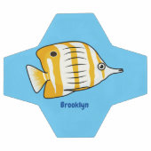 かわいい蝶の魚の漫画イラストレーション サッカーボール (フラット)