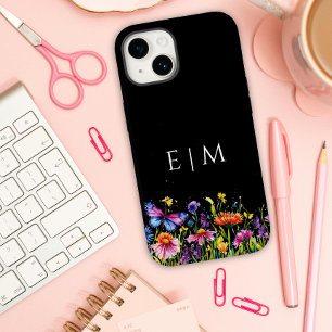 かわいい蝶の黒いフローラ Case-Mate iPhone 14ケース
