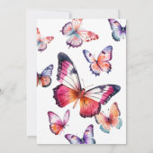 かわいい蝶の9歳の誕生日 招待状 (裏面)