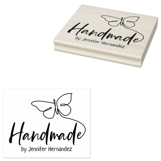 かわいい蝶カスタムの手作り大型 ラバースタンプ (押印)