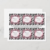 かわいい蝶ゼブラ柄動物６個セットお気に入りタグ ポストカード (正面/裏面)