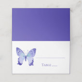かわいい蝶ネイビーブルー蝶ウェディングパーティー プレイスカード (外部開封)