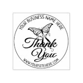 かわいい蝶ハンドメイドスモールビジネスサンキュー ラバースタンプ (インプリント)
