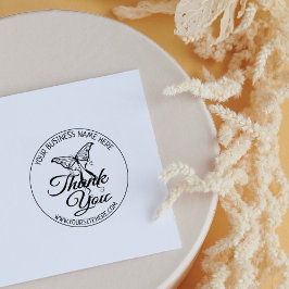 かわいい蝶ハンドメイドスモールビジネスサンキュー ラバースタンプ