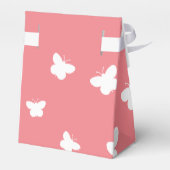 かわいい蝶ピンクの春赤ちゃんシャワーパーティー フェイバーボックス (裏面サイド)