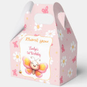 かわいい蝶ピンクフローラガール1st誕生日ラージ フェイバーボックス (正面)
