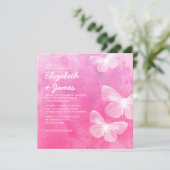 かわいい蝶結婚式招待状 招待状 (スタンド正面)