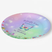 かわいい蝶誕生日のための女の子の紙プレート ペーパープレート (アングル)