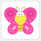 かわいい蝶 スクエアシール (正面)