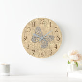 かわいい蝶 ラージ壁時計 (ホーム)