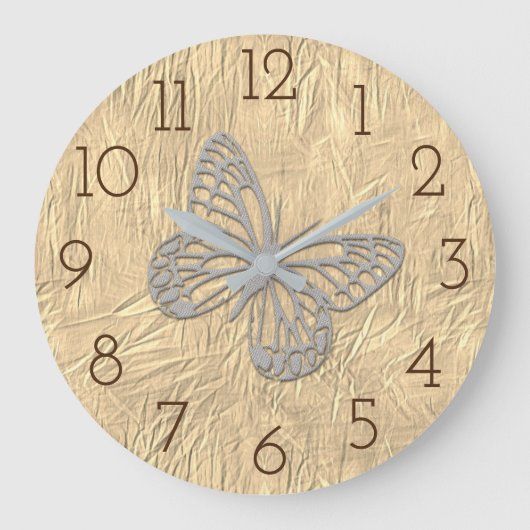 かわいい蝶 ラージ壁時計 (正面)