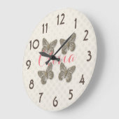 かわいい蝶 ラージ壁時計 (傾斜)