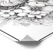 かわいい蝶/花の着色 ポスター (角)